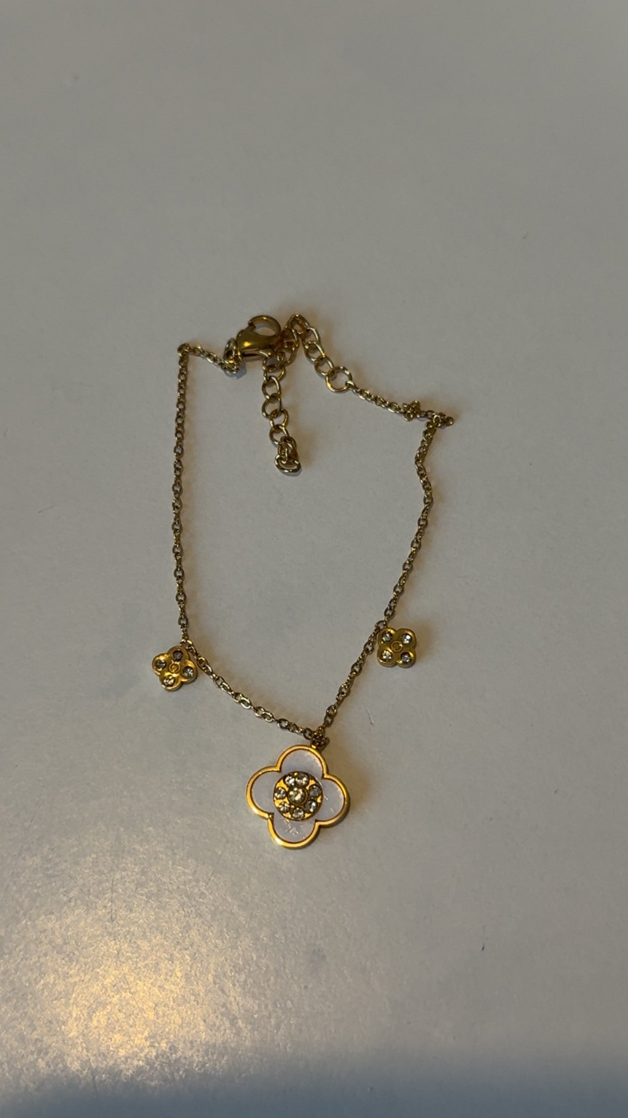 Bracelets doré en nacre blanche et acier inoxydable