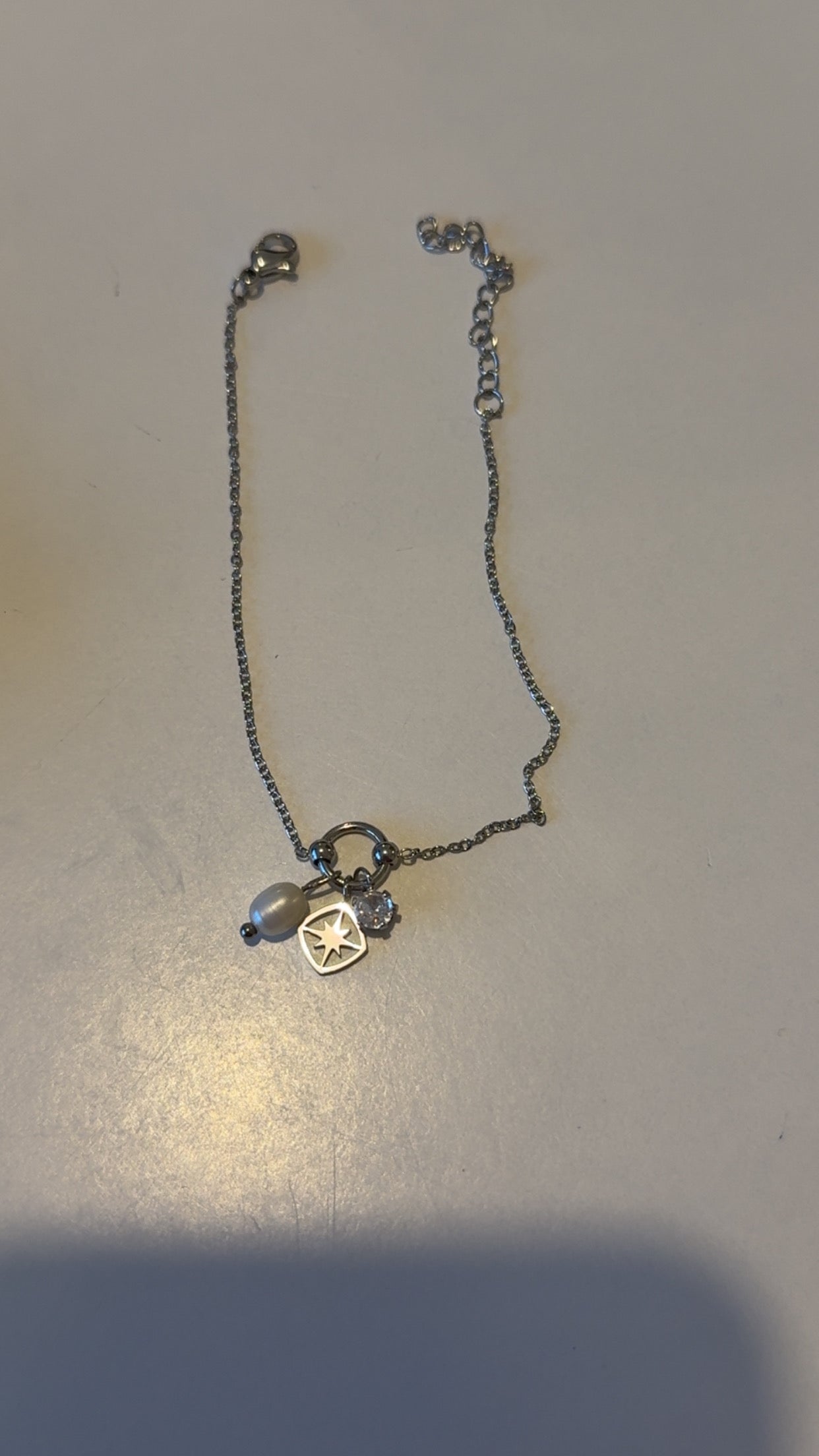 Bracelets argent en nacre blanche et acier inoxydable