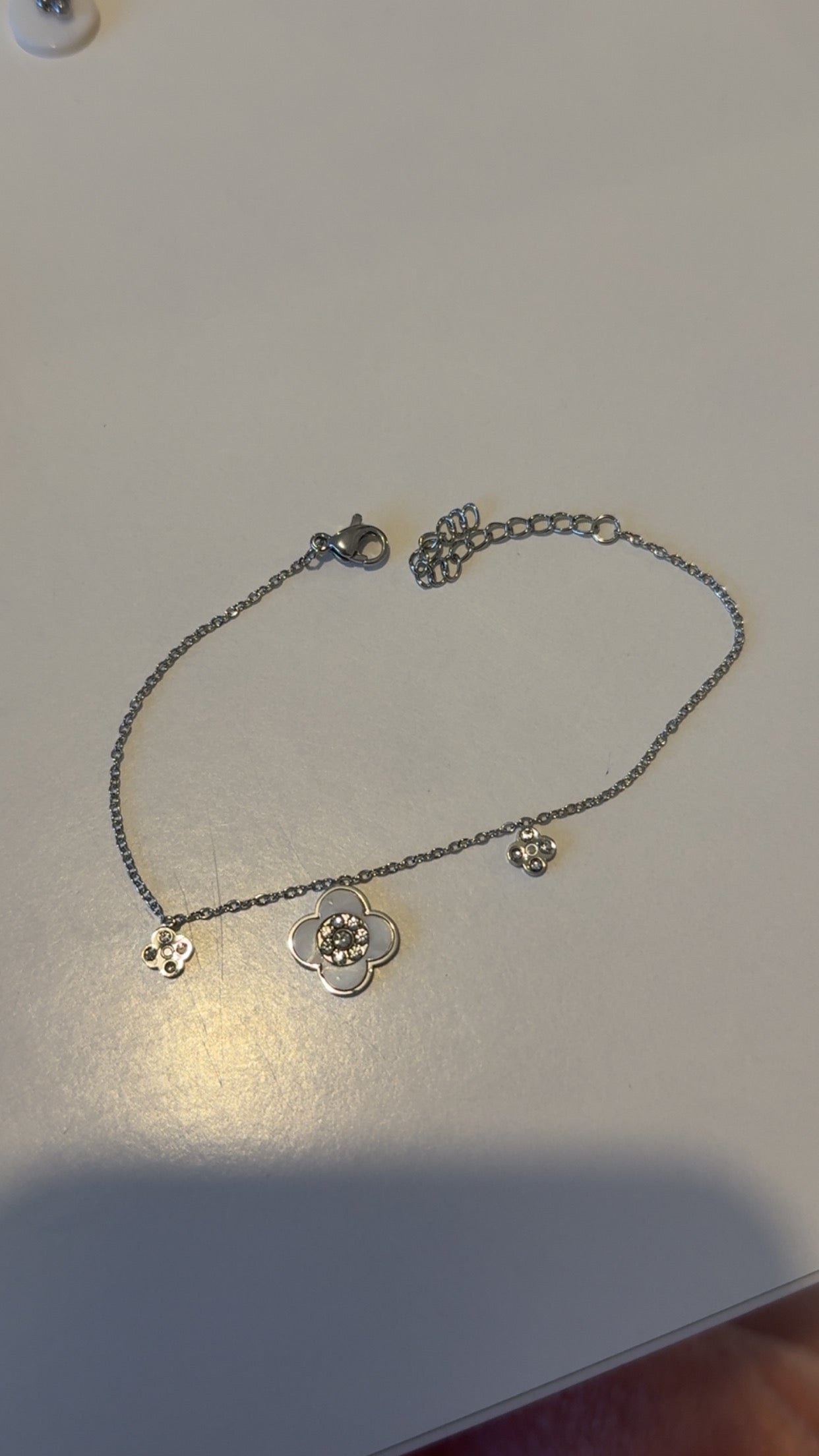 Bracelets argent en nacre blanche et acier inoxydable